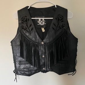 UNIK Vintage Leather Fringe Vest